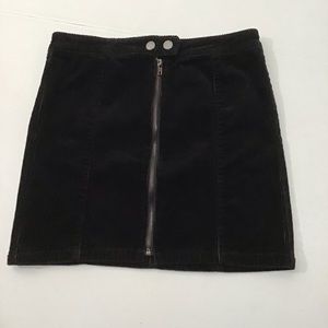 Blue Spice Black Stretchy Corduroy Mini Skirt